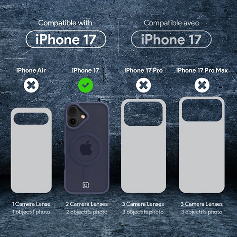 Étui rigide ajusté Velocity d'Incipio avec MagSafe pour iPhone 17 - Bleu marine