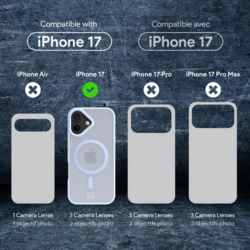 Étui rigide ajusté Velocity d'Incipio avec MagSafe pour iPhone 17 - Bleu pâle