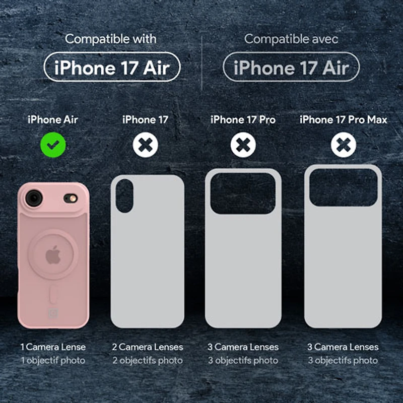Incipio Velocity Fitted Hard Shell Case with MagSafe for iPhone Air - Pink