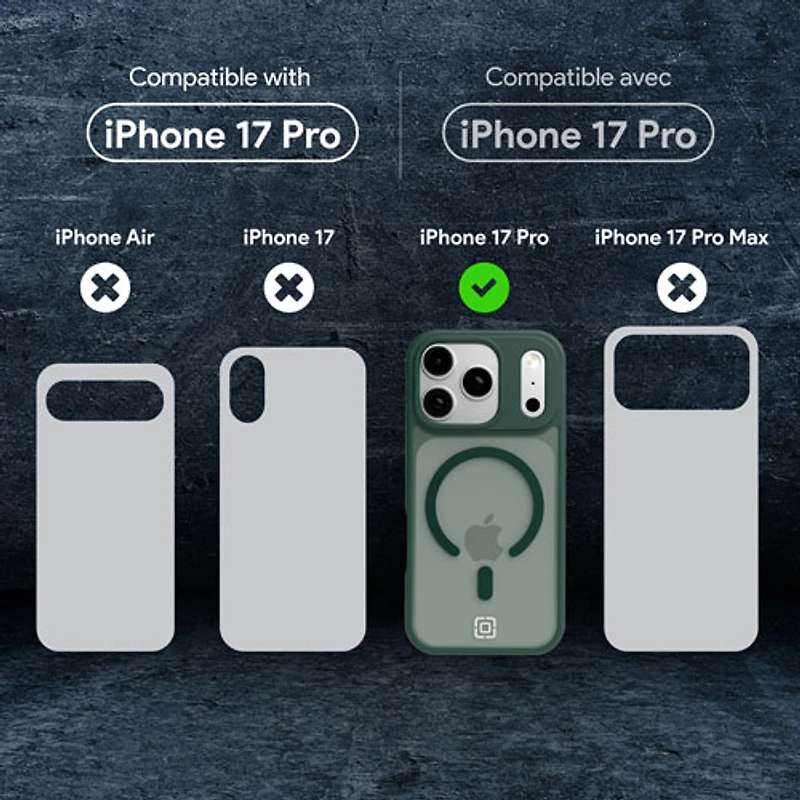 Étui rigide ajusté Velocity d'Incipio avec MagSafe pour iPhone 17 Pro - Vert