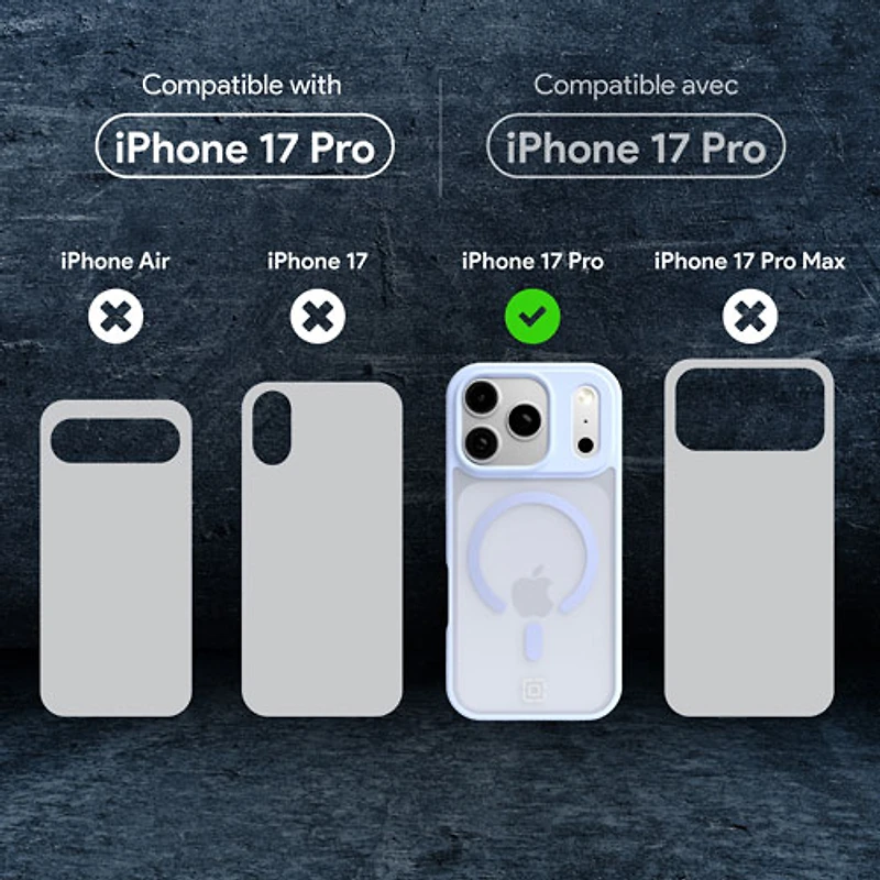 Étui rigide ajusté Velocity d'Incipio avec MagSafe pour iPhone 17 Pro - Bleu pâle