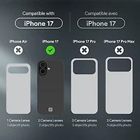 Étui rigide ajusté Sensor d'Incipio avec MagSafe pour iPhone 17 - Noir/Transparent