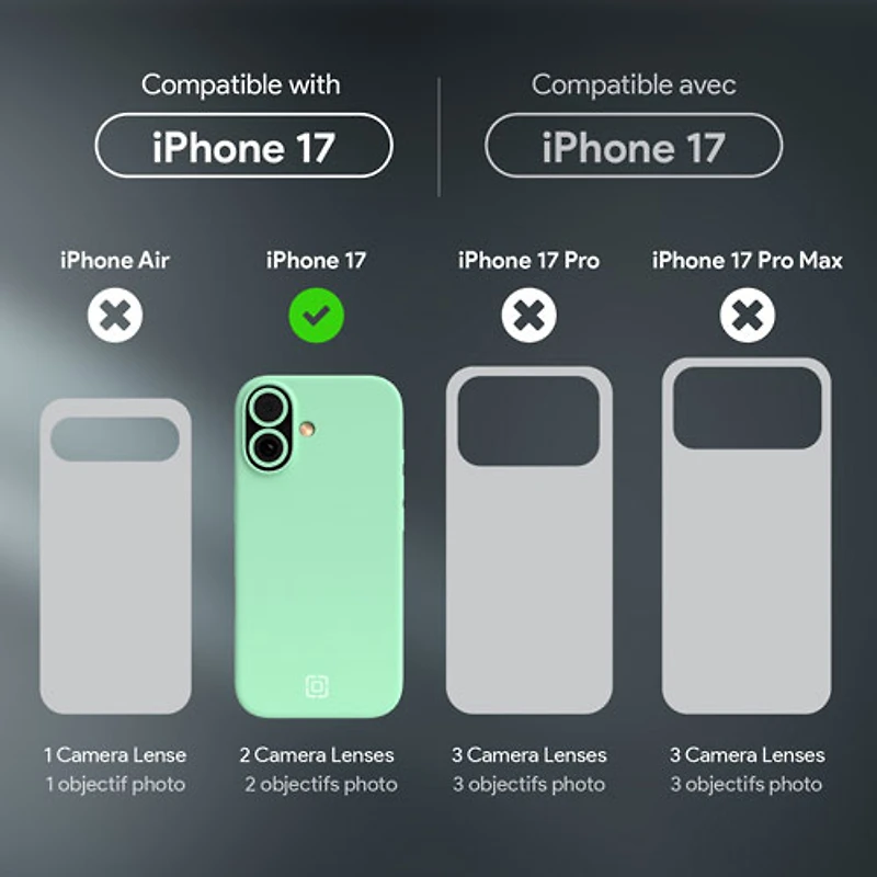 Étui rigide ajusté Sensor d'Incipio avec MagSafe pour iPhone 17 - Sauge