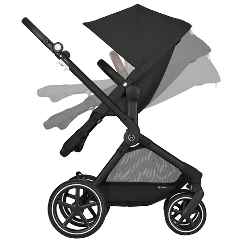 Poussette convertible EOS Lux de Cybex - Noir lunaire/Cadre noir