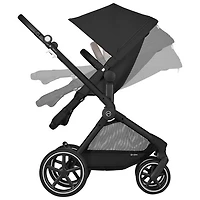 Poussette convertible EOS Lux de Cybex - Noir lunaire/Cadre noir