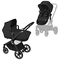 Poussette convertible EOS Lux de Cybex - Noir lunaire/Cadre noir