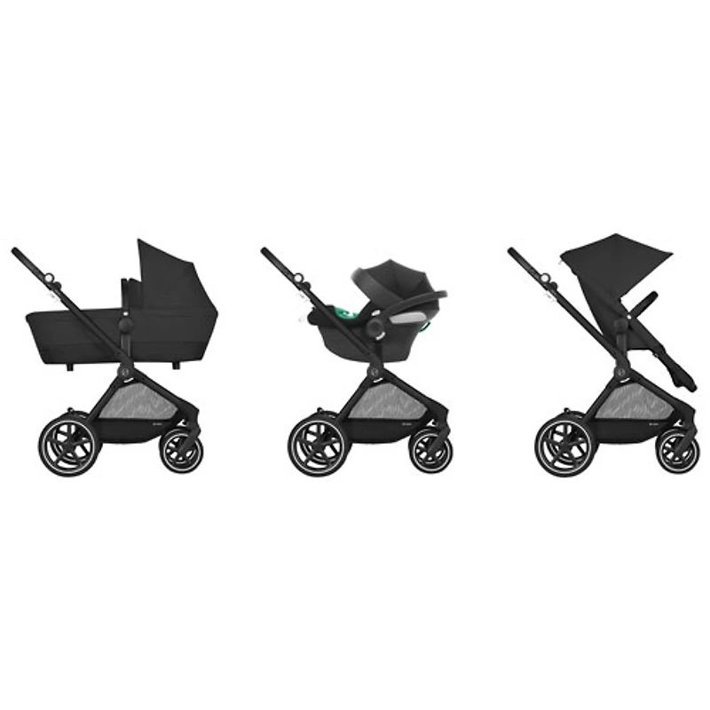 Poussette convertible EOS Lux de Cybex - Noir lunaire/Cadre noir