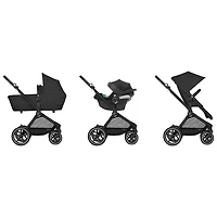 Poussette convertible EOS Lux de Cybex - Noir lunaire/Cadre noir