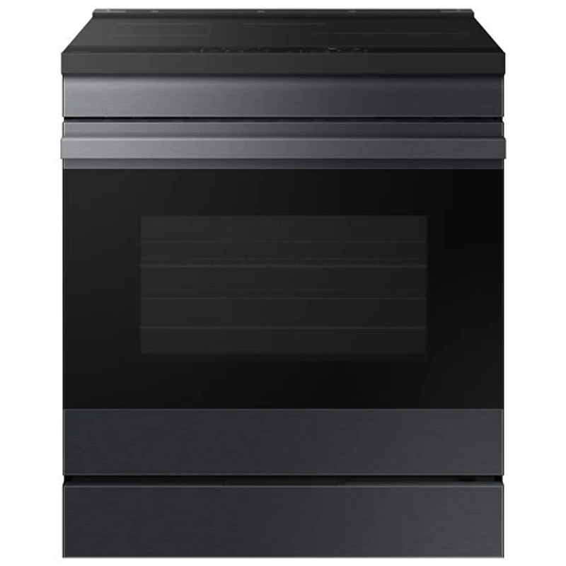 Open Box - Samsung BESPOKE 30" 6.3 Cu. Ft. True Convection Induction Slide-In Electric Range - Black-Scratch & Dent