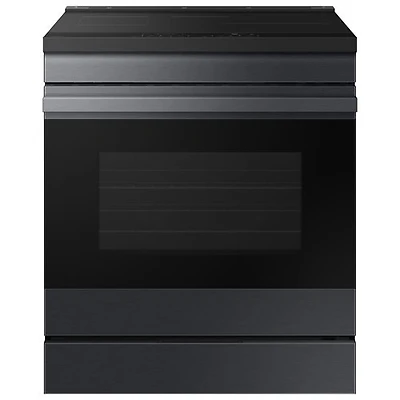 Boîte ouverte - Cuisinière électrique encastrable à induction et convection véritable 6,3 pi³ 30 po BESPOKE de Samsung - Noir - Endommagé