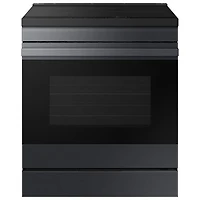 Open Box - Samsung BESPOKE 30" 6.3 Cu. Ft. True Convection Induction Slide-In Electric Range - Black-Scratch & Dent