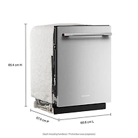 KitchenAid 24" 47dB Built-In Dishwasher with Stainless Steel Tub & Third Rack (KDTS224SPS) - PrintShield Stainless