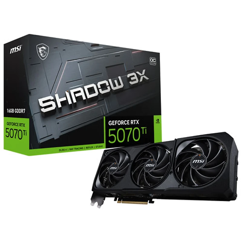 Carte graphique GeForce RTX 5070 Ti Shadow 3x OC GDDR7 de 16 Go de MSI