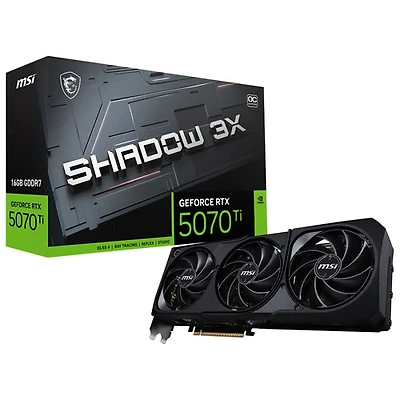 Carte graphique GeForce RTX 5070 Ti Shadow 3x OC GDDR7 de 16 Go de MSI
