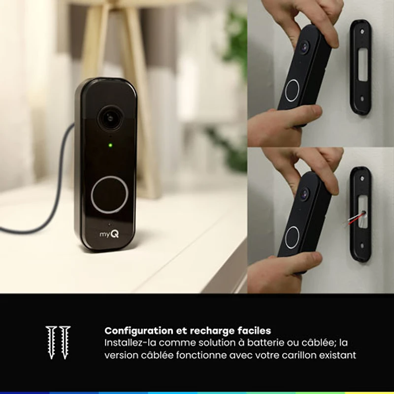 Chamberlain myQ Wi-Fi Video Doorbell - Black
