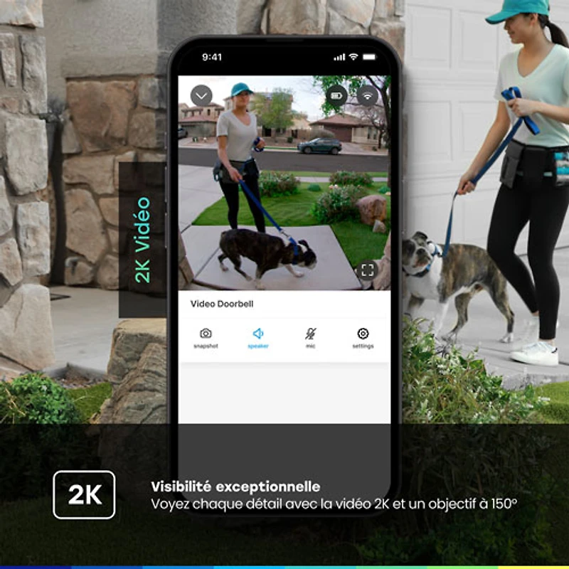 Sonnette vidéo Wi-Fi myQ de Chamberlain - Noir