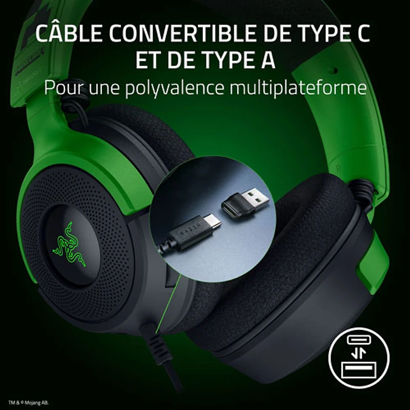 Razer Kraken V4 X Gaming Headset - Minecraft