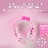 Casque de jeu sans fil BT Kraken Kitty V2 de Razer - Hello Kitty