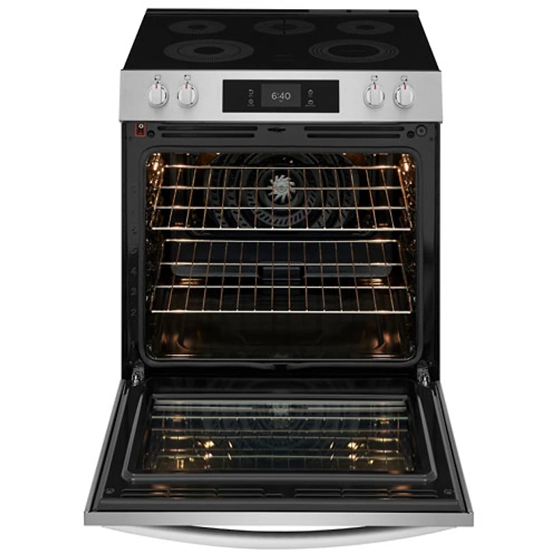 Cuisinière électrique 5 éléments friture à l'air 30 po 6,2 pi³ Gallery de Frigidaire avec option de pizza cuite sur pierre (GCFE307CBF) - Acier inoxydable