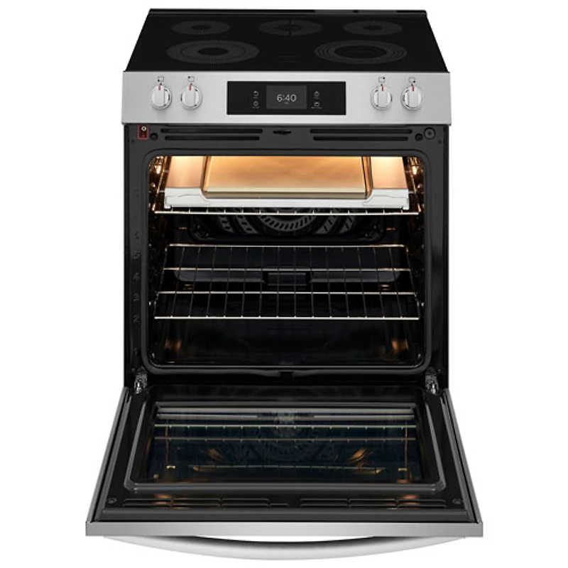 Cuisinière électrique 5 éléments friture à l'air 30 po 6,2 pi³ Gallery de Frigidaire avec option de pizza cuite sur pierre (GCFE307CBF) - Acier inoxydable