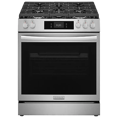 Frigidaire Gallery 30" 6.0 Cu. Ft. 5-Burner Gas Air Fry Range with Stone-Baked Pizza (GCFG3070BF) - Stainless