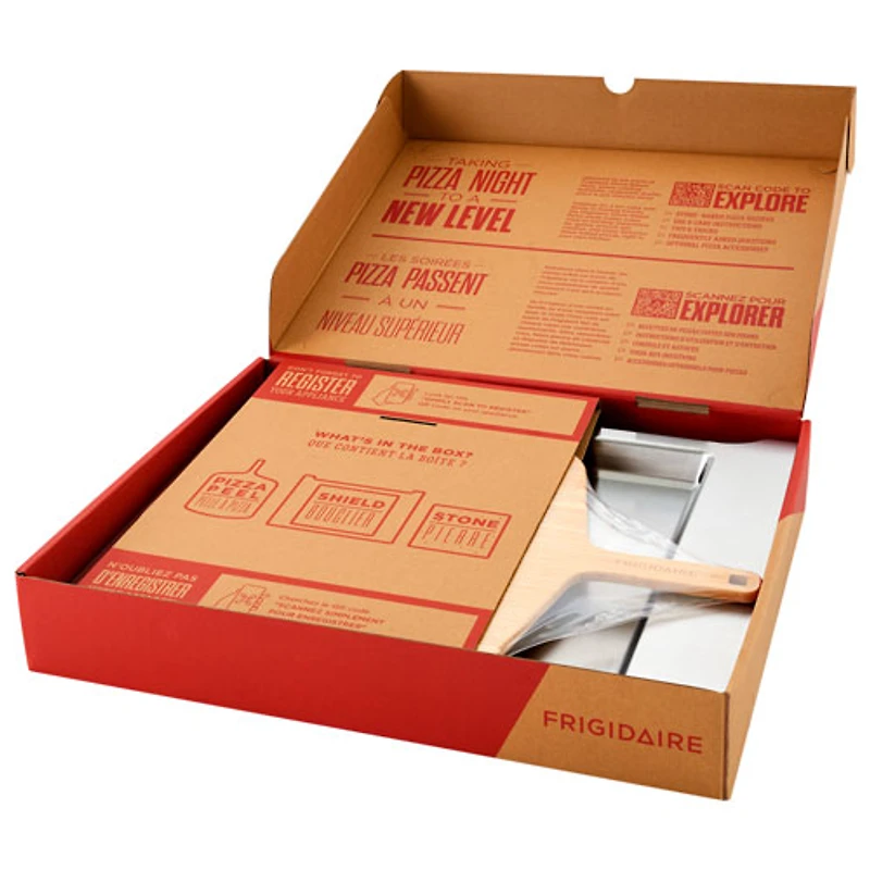 Cuisinière à gaz avec friture à l'air 5 brûleurs 6 pi³ 30 po Gallery de Frigidaire avec option de pizza cuite sur pierre (GCFG3070BF) - Acier inoxydable