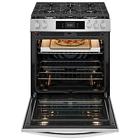 Frigidaire Gallery 30" 6.0 Cu. Ft. 5-Burner Gas Air Fry Range with Stone-Baked Pizza (GCFG3070BF) - Stainless