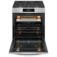 Frigidaire Gallery 30" 6.0 Cu. Ft. 5-Burner Gas Air Fry Range with Stone-Baked Pizza (GCFG3070BF) - Stainless