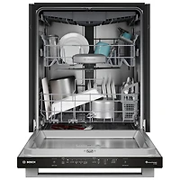 Bosch 500 Series 24" 44dB Built-In Dishwasher with Stainless Steel Tub & Third Rack (SHX65DM5N) - Stainless
