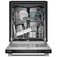 Bosch 300 Series 24" 46dB Built-In Dishwasher with Stainless Steel Tub & Third Rack (SHX53DM5N) - Stainless