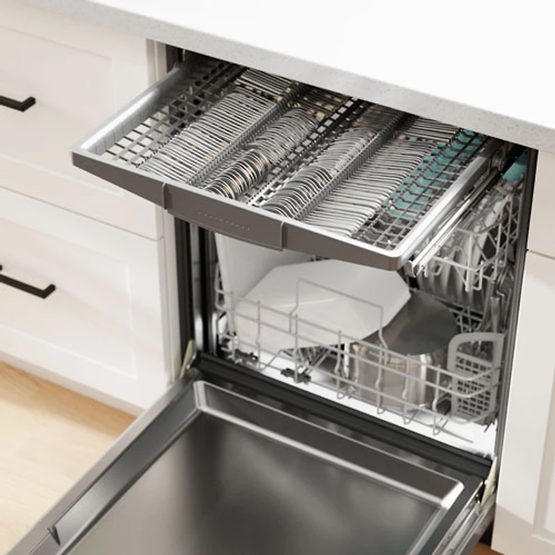 Bosch 300 Series 24" 46dB Built-In Dishwasher with Stainless Steel Tub & Third Rack (SHX53DM5N) - Stainless