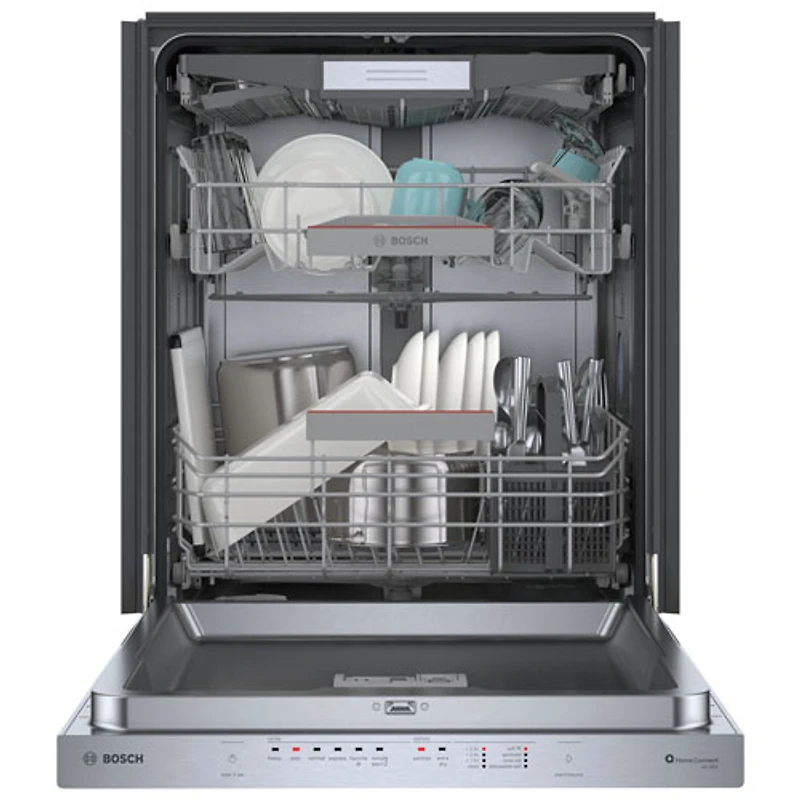 Bosch 500 Series 24" 44dB Built-In Dishwasher with Stainless Steel Tub & Third Rack (SHP65CC5UC) - Stainless