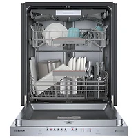 Bosch 500 Series 24" 44dB Built-In Dishwasher with Stainless Steel Tub & Third Rack (SHP65CC5UC) - Stainless