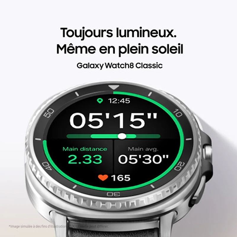 Montre intelligente Bluetooth de 46 mm Samsung Galaxy Watch8 Classic - Noir