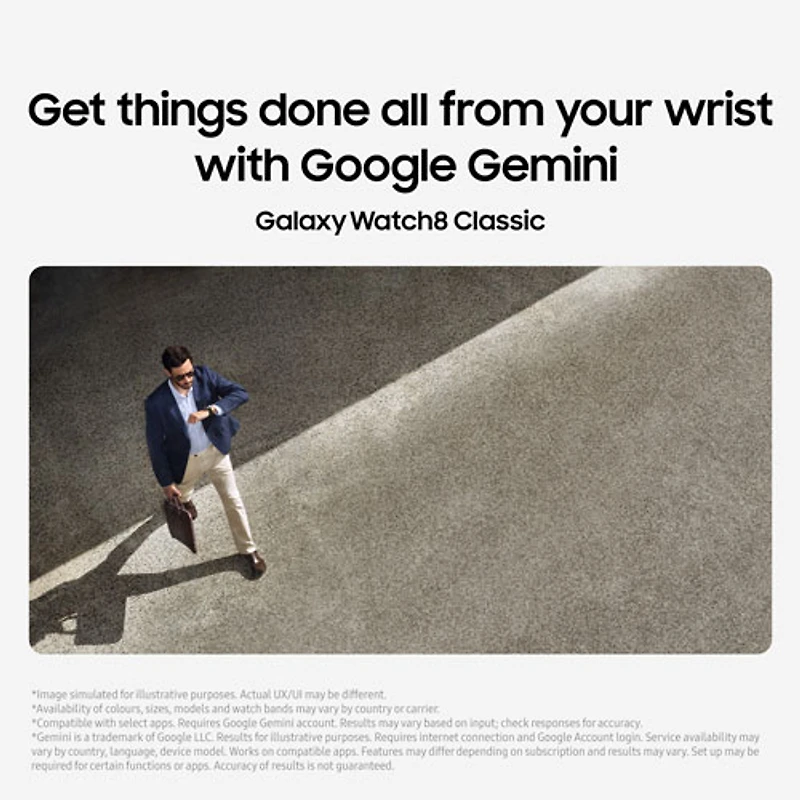Montre intelligente Bluetooth de 46 mm Samsung Galaxy Watch8 Classic - Noir