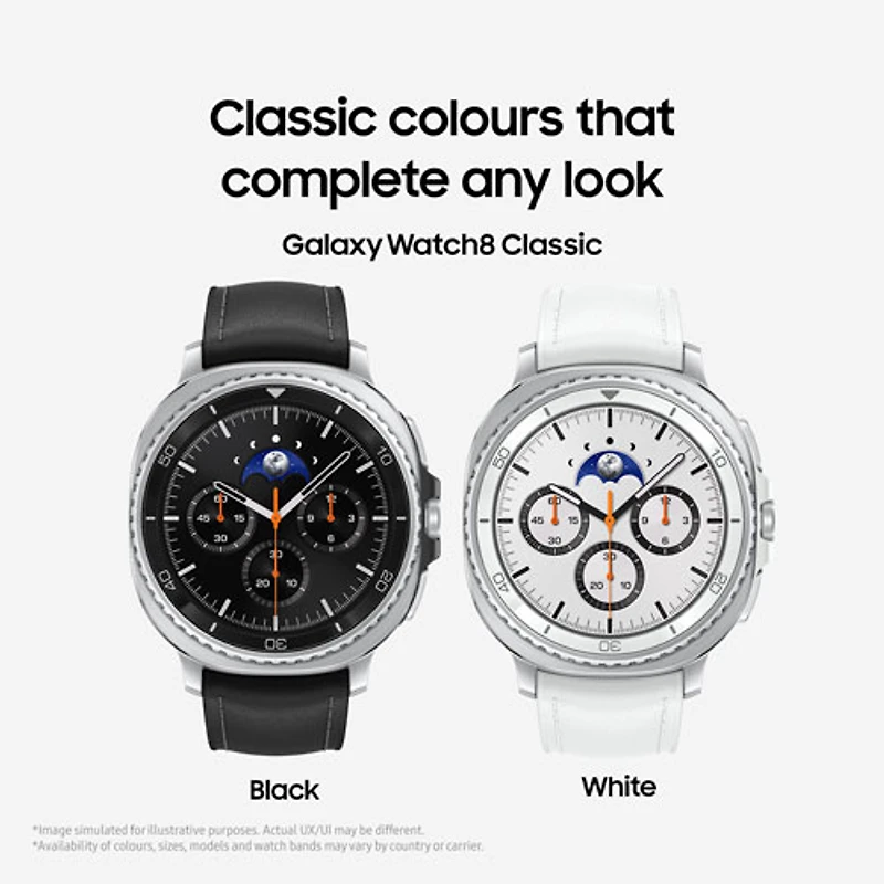 Montre intelligente Bluetooth de 46 mm Samsung Galaxy Watch8 Classic - Noir