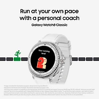 Montre intelligente Bluetooth de 46 mm Galaxy Watch8 Classic de Samsung - Blanc