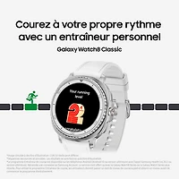 Montre intelligente Bluetooth de 46 mm Galaxy Watch8 Classic de Samsung - Blanc