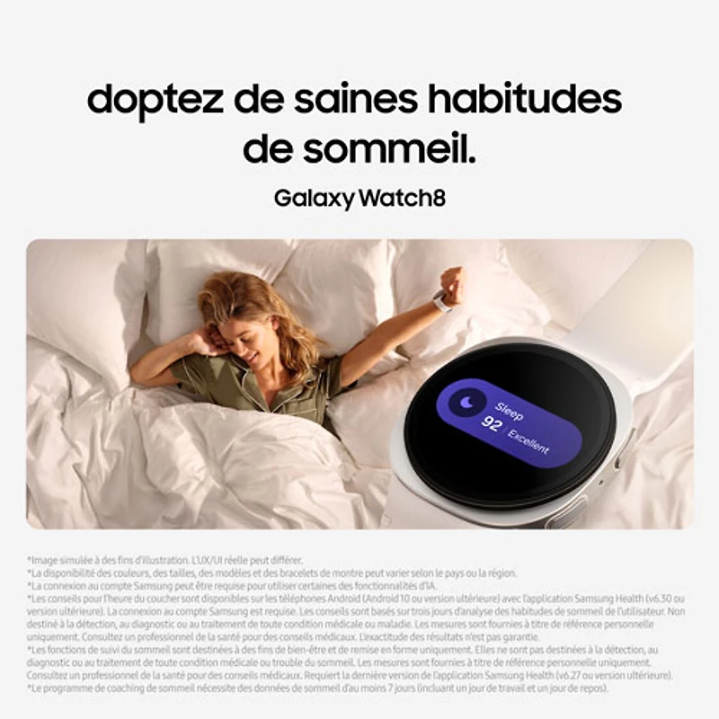Montre intelligente LTE de 44 mm Samsung Galaxy Watch8 - Argenté