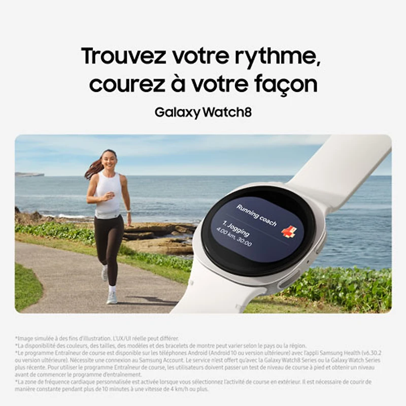 Montre intelligente LTE de 44 mm Samsung Galaxy Watch8 - Argenté