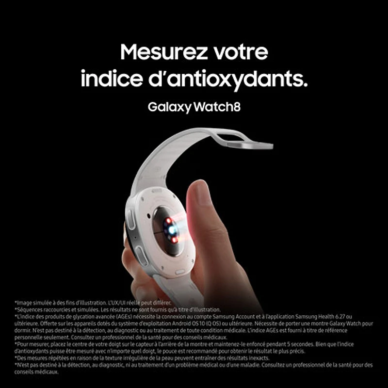 Montre intelligente LTE de 44 mm Samsung Galaxy Watch8 - Argenté