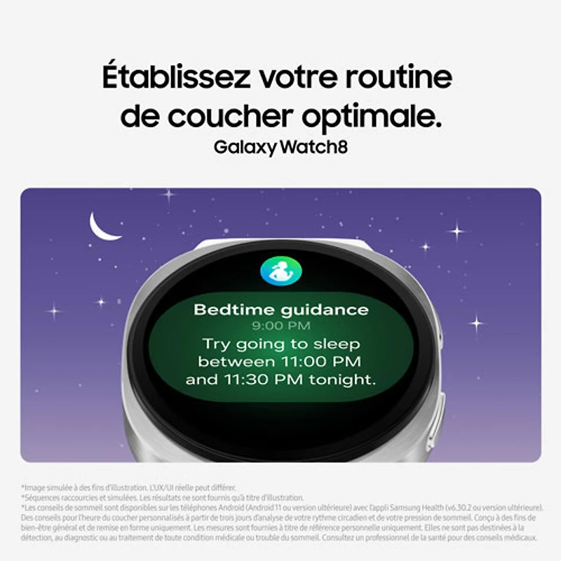 Montre intelligente Samsung Galaxy Watch8 de 40 mm avec GPS - Argent