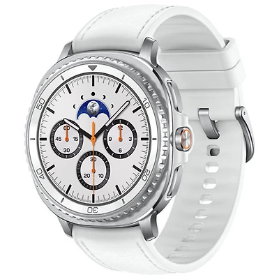 Montre intelligente LTE de 46 mm Galaxy Watch8 Classic de Samsung - Blanc
