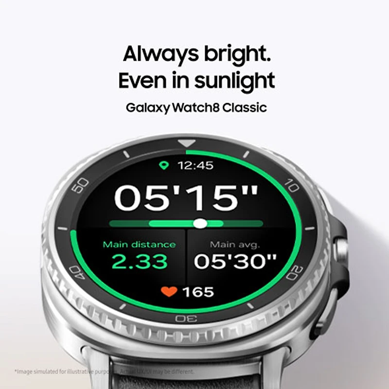 Montre intelligente LTE de 46 mm Galaxy Watch8 Classic de Samsung - Blanc