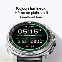 Montre intelligente LTE de 46 mm Galaxy Watch8 Classic de Samsung - Blanc