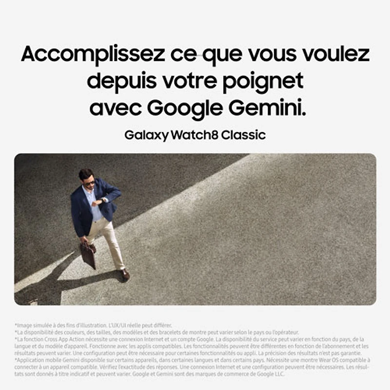 Montre intelligente LTE de 46 mm Galaxy Watch8 Classic de Samsung - Blanc