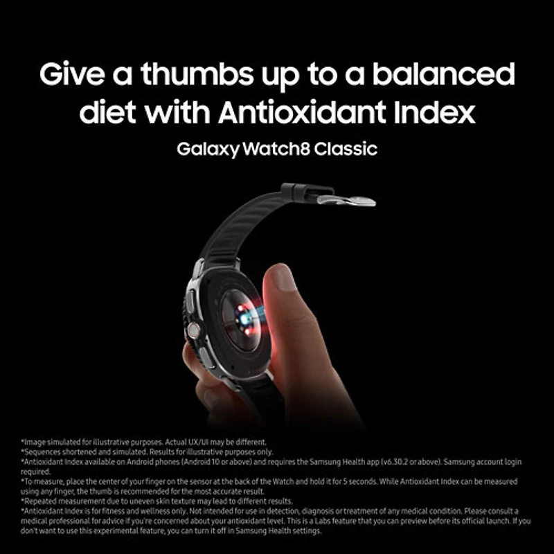 Montre intelligente LTE de 46 mm Galaxy Watch8 Classic de Samsung - Blanc