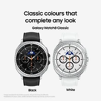 Montre intelligente LTE de 46 mm Galaxy Watch8 Classic de Samsung - Blanc