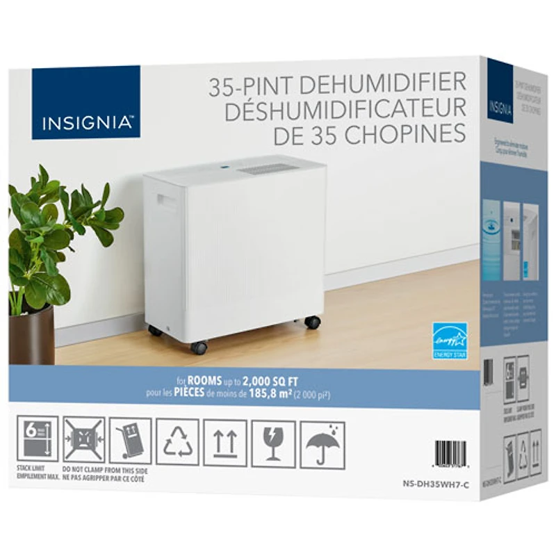 Insignia Dehumidifier with Pump - 35-Pint - Only at Best Buy