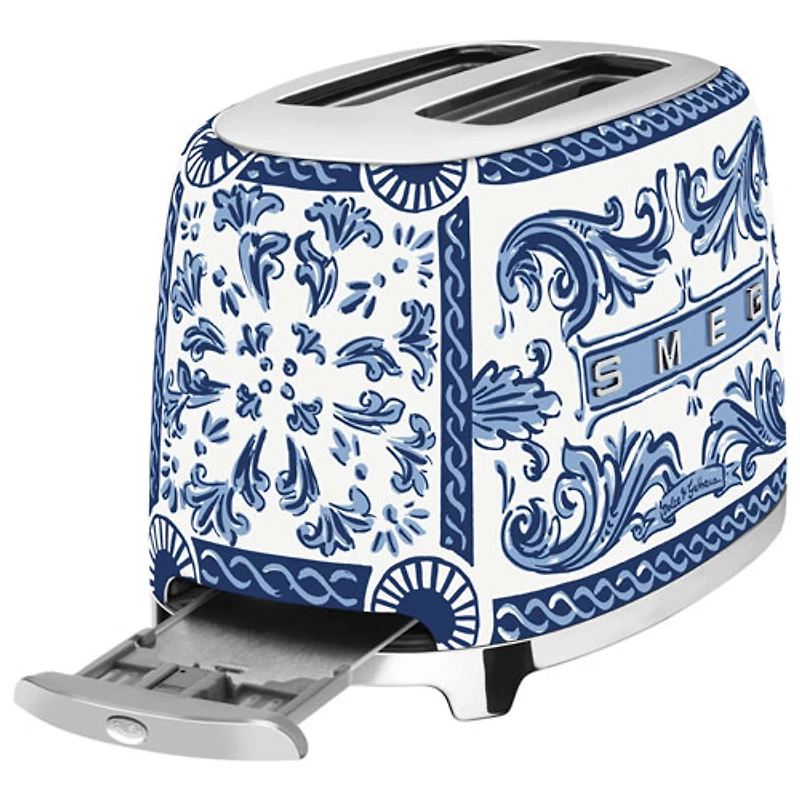 Smeg Dolce&Gabbana Toaster - 2-Slice Dolce & Gabanna Collection - Blue Mediterraneo